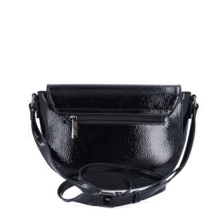 Elegantná crossbody kabelka s chlopňou Le Sands materiál syntetická koža zapínanie s chlopňou farba čierna veľkosť malá 4647 C Zozadu