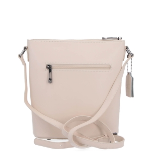 Crossbody z pravej kože Noelia Bolger materiál kože zapínanie na zips farba béžová veľkosť malá NB 0052 BE Zozadu