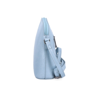 Elegantná kožená crossbody k šatám aj saku Noelia Bolger materiál kože zapínanie na zips farba modrá veľkosť malá NB 0078 SM Z boku