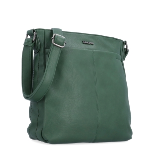 Crossbody kabelka s nastaviteľným popruhom Tangerin materiál syntetická koža zapínanie na zips farba zelená veľkosť stredná 8049 TZE