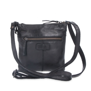 Malá kožená crossbody so zapínaním na zips Noelia Bolger materiál kože zapínanie na zips farba čierna veľkosť malá NB 2090 C Zozadu