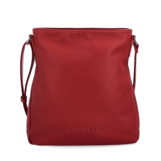Dizajnová crossbody kabelka Carmelo materiál syntetická koža zapínanie na zips farba červená veľkosť stredná 4271 CV Spredu