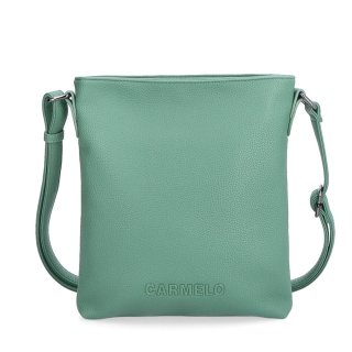 Crossbody kabelka so zipsom Carmelo materiál syntetická koža zapínanie na zips farba zelená veľkosť malá 4324 ZE Spredu