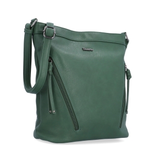 Crossbody kabelka s ozdobnými zipsami Tangerin materiál syntetická koža zapínanie na zips farba zelená veľkosť stredná 8050 TZE