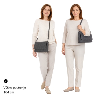 Praktická kabelka s chlopňou a premysleným usporiadaním Tangerin materiál syntetická koža zapínanie s chlopňou farba koňaková veľkosť stredná 1122 KA Na postave