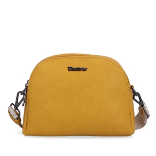 Malá crossbody kabelka s výrazným popruhom Tangerin materiál syntetická koža zapínanie na zips farba žltá veľkosť malá 8044 ZLU Spredu