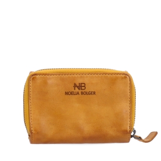 Kožená peňaženka s vreckom na zips Noelia Bolger materiál kože zapínanie na cvok farba žltá veľkosť malá 5136 NB ZLU Zozadu