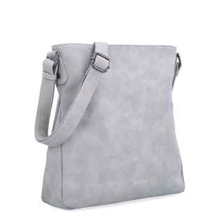 Štýlová crossbody kabelka s čistým dizajnom Tangerin materiál syntetická koža zapínanie na zips farba sivá veľkosť stredná 1101 SS