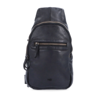 Kožený crossbody bodybag s variabilným nosením Noelia Bolger materiál kože zapínanie na zips farba čierna veľkosť malá NB 2034 C Spredu