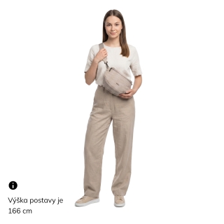 Mestská ľadvinka na pohodlné nosenie crossbody Carmelo materiál syntetická koža zapínanie na zips farba béžová veľkosť malá 4399 BE Na postave