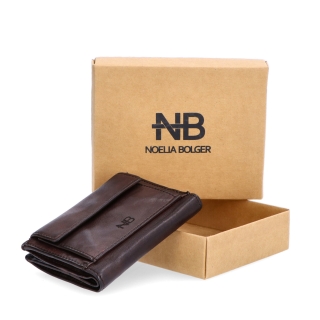 Malá kožená peňaženka s unisex dizajnom Noelia Bolger materiál kože farba hnedá veľkosť malá 5133 NB H Krabička