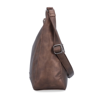 Mestská crossbody kabelka zo syntetickej kože Tangerin materiál syntetická koža zapínanie na zips farba metalíza veľkosť stredná 8046 BR Z boku