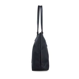 Elegantná nylonová kabelka cez rameno Carmelo materiál nylon zapínanie na zips farba čierna veľkosť veľká 6601 C LE Z boku