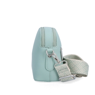 Malá crossbody kabelka so širokým popruhom Carmelo materiál syntetická koža zapínanie na zips farba zelená veľkosť malá 4355 SZE Z boku