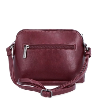 Minimalistická crossbody kabelka Le Sands materiál syntetická koža zapínanie na zips farba vínová veľkosť malá 7710 BO Zozadu