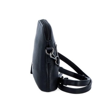 Malá kožená crossbody kabelka Noelia Bolger materiál kože zapínanie na zips farba čierna veľkosť malá NB 3017 C Z boku