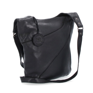Elegantná kožená crossbody kabelka s vreckami Noelia Bolger materiál kože zapínanie na zips farba čierna veľkosť malá NB 2101 C