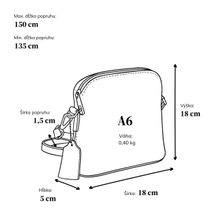 Malá kožená crossbody kabelka Noelia Bolger materiál kože zapínanie na zips farba čierna veľkosť malá NB 3017 C Rozmery