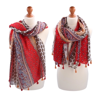Ľahká šatka s originálnym vzorom Noelia Bolger materiál Viskóza a bavlna farba multicolor KL506 - 03