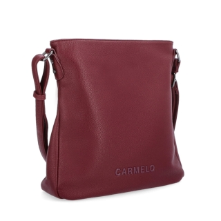 Dizajnová crossbody kabelka Carmelo materiál syntetická koža zapínanie na zips farba vínová veľkosť stredná 4271 BO