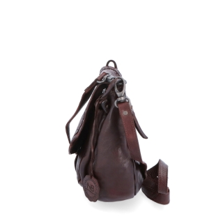 Kožená crossbody kabelka so zdobenou chlopňou Noelia Bolger materiál kože zapínanie s chlopňou farba vínová veľkosť stredná NB 2030 BO Z boku