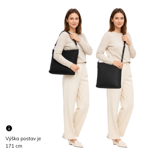 Univerzálna kabelka s dvoma popruhmi Le Sands materiál syntetická koža zapínanie na zips farba metalíza veľkosť stredná 4650 ZL Na postave