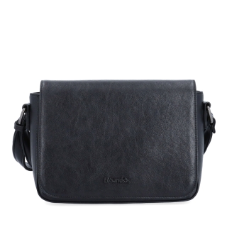 Nadčasová crossbody kabelka s chlopňou Le Sands materiál syntetická koža zapínanie s chlopňou farba čierna veľkosť malá 7724 C Spredu