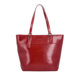 Kožená shopper kabelka Noelia Bolger materiál kože farba červená veľkosť veľká NB 0076 TCV Spredu
