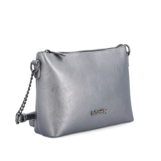 Spoločenská crossbody kabelka s retiazkou Le Sands materiál syntetická koža zapínanie na zips farba metalíza veľkosť malá 7708 TI