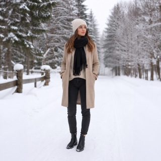 Elegantný jednofarebný šál so strapcami Noelia Bolger materiál Polyester s prímesou vlny farba čierna KZ003 - 01