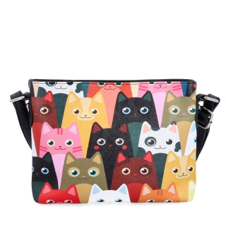 Crossbody kabelka s veselým potiskom Indee materiál syntetická koža zapínanie na zips farba multicolor veľkosť malá 9306 02 C