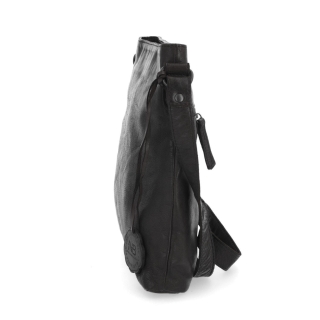 Kožená crossbody kabelka vo vintage štýle Noelia Bolger materiál kože zapínanie na zips farba čierna veľkosť malá NB 2001 C Z boku