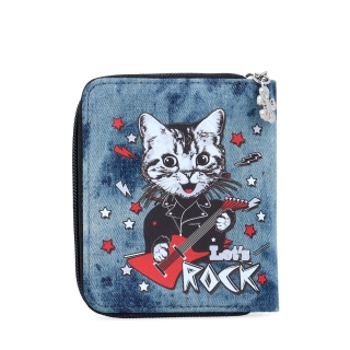 Denim veselá peněženka s potlačou Indee materiál textil zapínanie na cvok farba multicolor veľkosť malá 9204 01