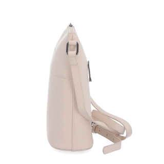 Crossbody z pravej kože Noelia Bolger materiál kože zapínanie na zips farba béžová veľkosť malá NB 0052 BE Z boku