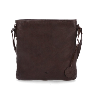 Kožená crossbody kabelka vo vintage štýle Noelia Bolger materiál kože zapínanie na zips farba hnedá veľkosť malá NB 2001 H Spredu