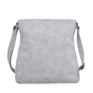 Štýlová crossbody kabelka s čistým dizajnom Tangerin materiál syntetická koža zapínanie na zips farba sivá veľkosť stredná 1101 SS Spredu