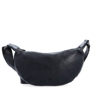 Malá kožená moonbag kabelka Noelia Bolger materiál kože zapínanie na zips farba čierna veľkosť malá NB 2411 C Spredu