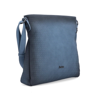 Stredná jednoduchá crossbody kabelka Indee materiál syntetická koža zapínanie na zips farba modrá veľkosť stredná 6317 M
