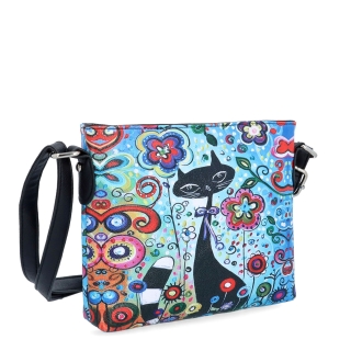 Crossbody kabelka s veselým potiskom Indee materiál syntetická koža zapínanie na zips farba multicolor veľkosť malá 9306 05 C