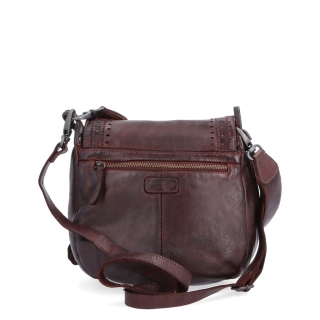Kožená crossbody kabelka so zdobenou chlopňou Noelia Bolger materiál kože zapínanie s chlopňou farba vínová veľkosť stredná NB 2030 BO Zozadu