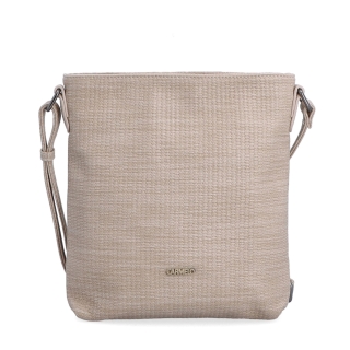 Malá slamená crossbody kabelka Carmelo materiál syntetická koža zapínanie na zips farba béžová veľkosť malá 4308 BE Spredu