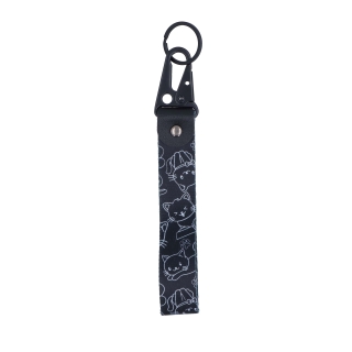 Textilný prívesok na kabelku s mačičkami Indee materiál textil farba multicolor D039 - 01