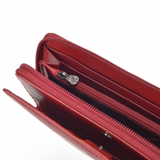Kožená peňaženka peračník Cosset materiál kože zapínanie na zips farba červená veľkosť veľká 4401 Komodo CV Detail