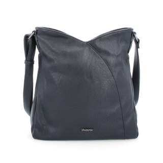 Asymetrická crossbody kabelka s prešívaním Tangerin materiál syntetická koža zapínanie na zips farba čierna veľkosť stredná 8023 C Spredu
