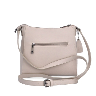 Kožená crossbody kabelka Noelia Bolger materiál kože zapínanie na zips farba sivá veľkosť malá NB 0074 SS Zozadu