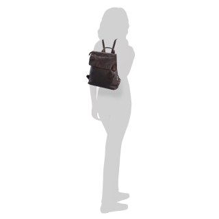 Kožený batoh s chlopňou vo vintage štýle Noelia Bolger materiál kože zapínanie na zips farba hnedá veľkosť stredná NB 2014 H Na postave