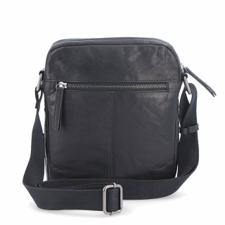 Kožená crossbody taška Poyem materiál kože farba čierna veľkosť malá 2200 Poyem C Zozadu