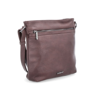 Menší crossbody kabelka Tangerin materiál syntetická koža zapínanie na zips farba hnedá veľkosť stredná 8022 TH
