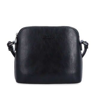 Malá minimalistická crossbody kabelka Le Sands materiál syntetická koža zapínanie na zips farba čierna veľkosť malá 7712 C Spredu