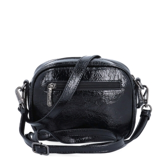 Malá crossbody kabelka so štruktúrovaným povrchom Le Sands materiál syntetická koža zapínanie na zips farba čierna veľkosť malá 4372 C Zozadu